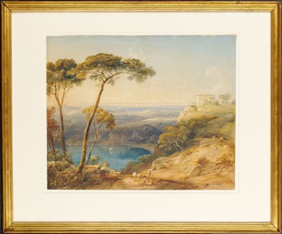 Nemi Gölü (kağıt üzerine sulu boya) by Anthony Vandyke Copley Fielding