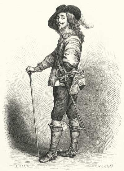 Charles I, İngiltere, İskoçya ve İrlanda Kralı (gravür) by Anthony van (after) Dyck