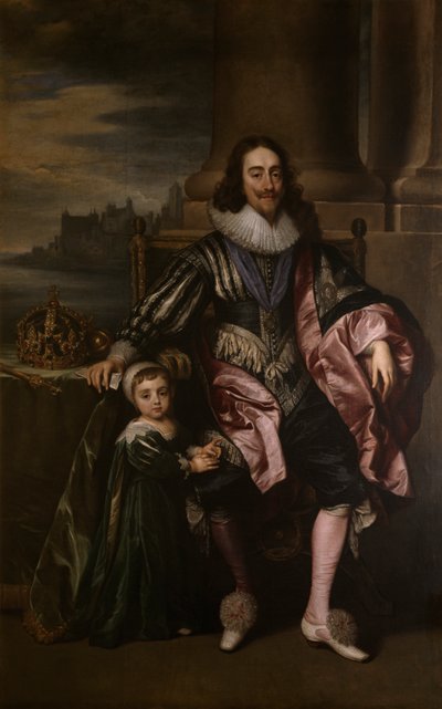 Kral I. Charles ve Prens Charles (tuval üzerine yağlıboya) by Anthony van (after) Dyck