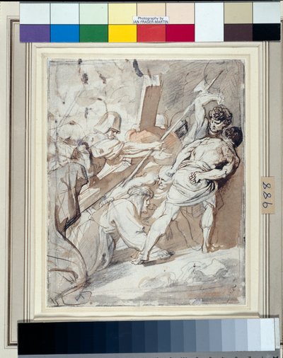 Haçı Taşıyan İsa (kağıt üzerinde tebeşir üzerine yıkamalı kalem ve mürekkep) by Anthony van Dyck