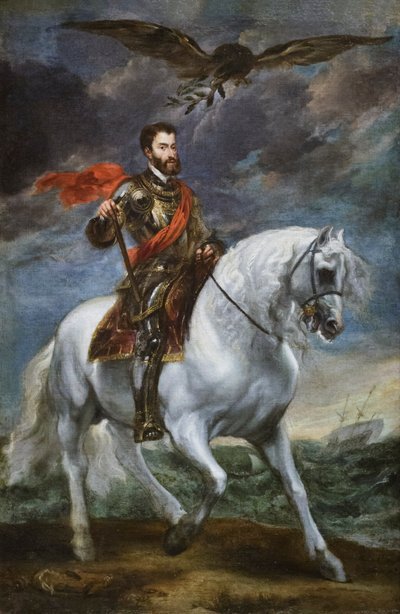 İmparator V. Charles'ın atlı portresi, 1621-27 (tuval üzerine yağlı boya) by Anthony van Dyck