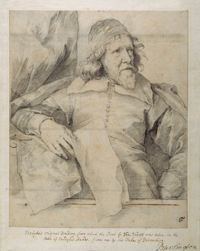 Inigo Jones (kağıt üzerinde siyah tebeşir) by Anthony van Dyck