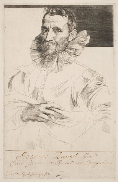Jan Brueghel, c.1632 (gravür) by Anthony van Dyck
