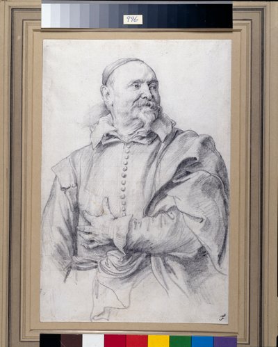 Jan Snellincx (beyaz kağıt üzerine siyah tebeşir) by Anthony van Dyck