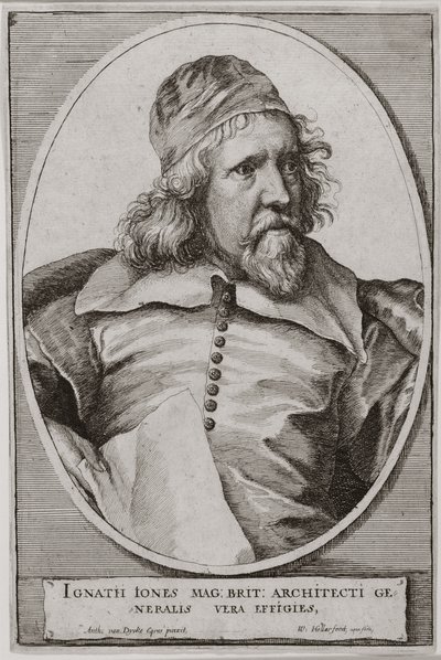 Wenceslaus Hollar (1607-77) tarafından oyulmuş Inigo Jones (1573-1652) portresi 1655 by Anthony van Dyck