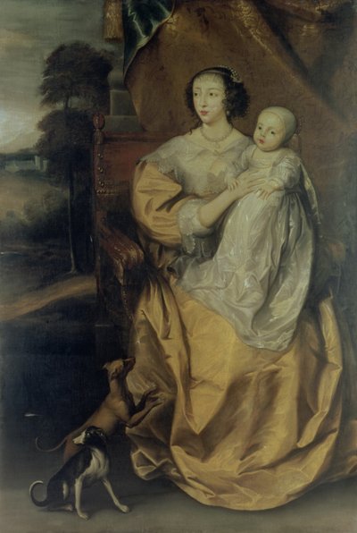Kraliçe Henrietta Maria (1609-69) c.1640 by Anthony van Dyck