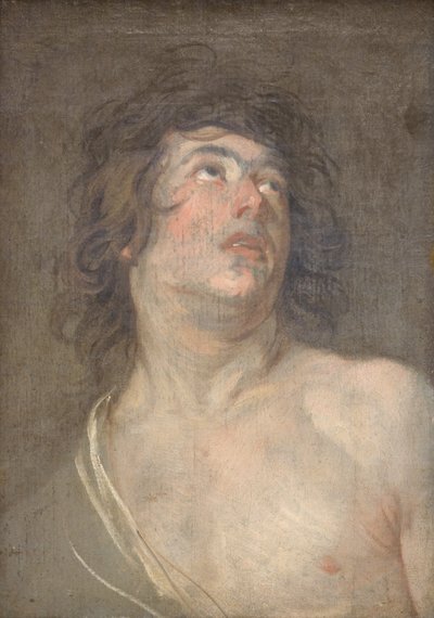 Yukarıya Bakan Genç Bir Adamın Çalışma Başkanı. Aziz Sebastian by Anthony van Dyck
