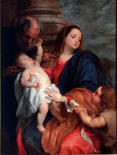 Antonie Van Dyck (1599-1641) tarafından Kutsal Aile Tablosu 1621-1625 yakl. Güneş. 123x94 cm Genler, koleksiyon Banca Carige by Anthony van Dyck