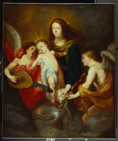 Bakire ve Çocuk, İki Müzik Meleğiyle Günahı Zafere Ulaştırır by Anthony van Dyck