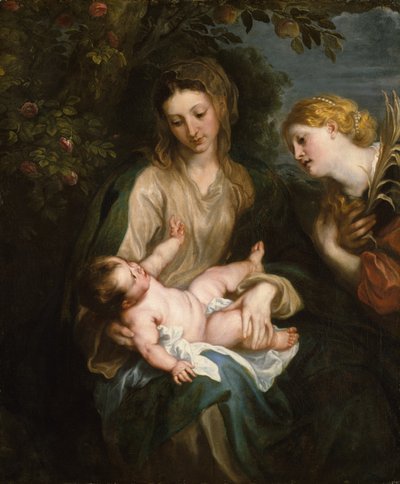 İskenderiyeli Azize Katerina ile Bakire ve Çocuk, ca. 1630. by Anthony van Dyck