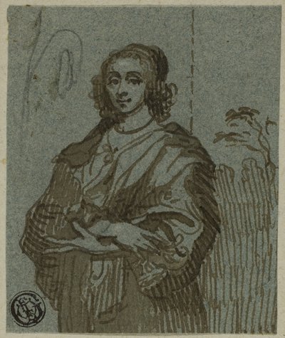 Çapraz Kolları Üç Çeyrek Boyda Kadın by Anthony van Dyck