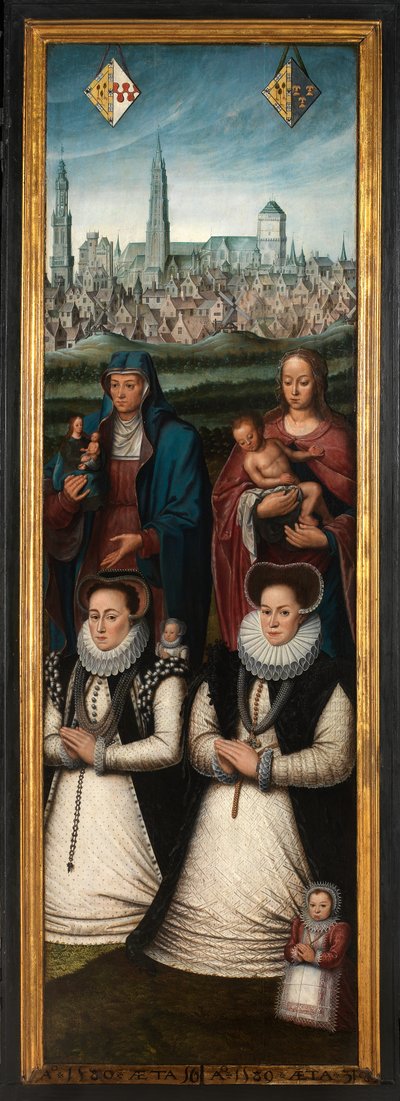 Juan Pardo II ve eşleri Anna Ingenieulandt ve Maria Anchemant'ın Portresinin Detayı by Anthuenis (1536 1613) Claeissins or Claeissens