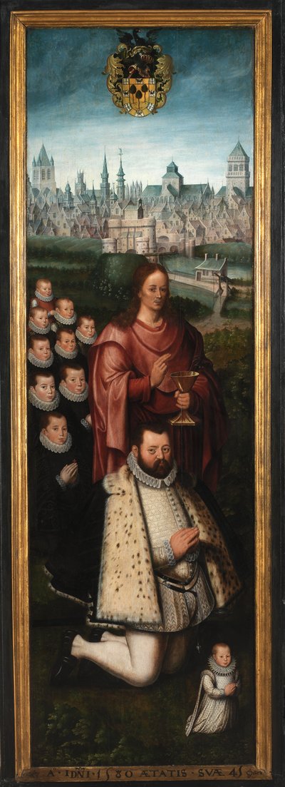 Juan Pardo II ve eşleri Anna Ingenieulandt ve Maria Anchemant'ın portresi by Anthuenis (1536 1613) Claeissins or Claeissens