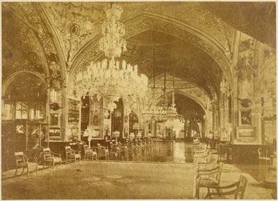 Talar-ı Muzeh, Talar-i Salam (Seyirci Salonu) olarak da anılır, Gülistan Sarayı, Tahran, 1880-90 by Antoin Sevruguin