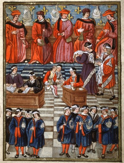 Paris şehrinin prevot ve ihtiyarları, vergi algısı by Antoine (attr. to) Verard