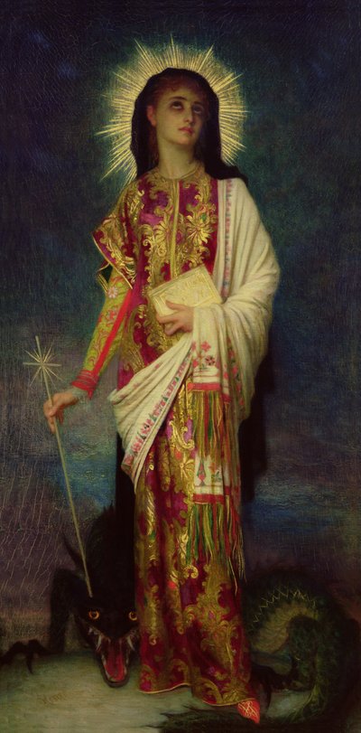 Aziz Margaret Ejderhayı Öldürüyor by Antoine Auguste Ernest Herbert or Hebert