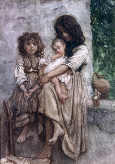 Young girls of Ischia  by Antoine Auguste Ernest Herbert or Hebert