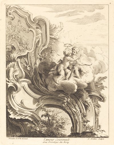 Aşk Tanrısı Taçlı, 1736. by Antoine Aveline