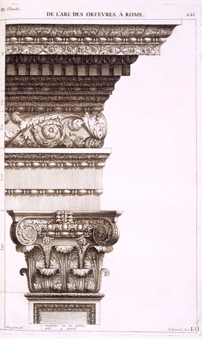 Altın ve Gümüşçüler Kemeri, Roma, 1682 by Antoine Babuty Desgodets