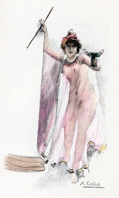 Odyssee d'Homere: “Circe la magicienne” (Cadı Sirki) İllüstrasyon, Antoine Calbet (1860-1944), Yunan şair Homere'nin “L'odyssee”si için (Homer tarafından Odyssey) 1897 Özel koleksiyon by Antoine Calbet