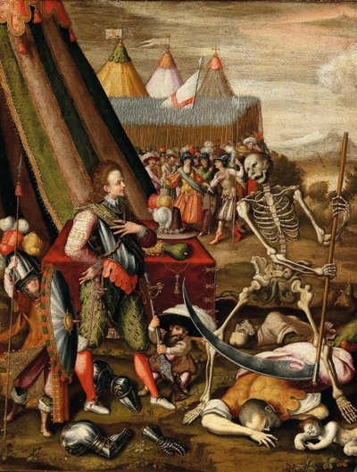 Prensin Ölümle Diyaloğu. Savaşın dehşetinin alegorisi, 1540