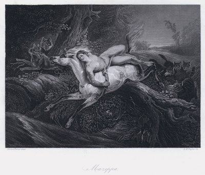 Mazeppa (gravür) by Antoine Charles Horace Vernet