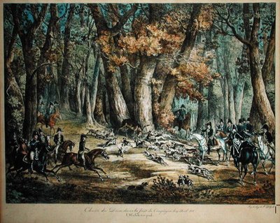 1818ರ ಏಪ್ರಿಲ್ 27, 1818ರ ತುರ್ಕಿನ ಕಂಪಿಗ್ನೆಯಲ್ಲಿನ ಕಾಡಿನಲ್ಲಿ ಜಿಂಕೆಗಳನ್ನು ಬೇಟೆಯಾಡುವುದು by Antoine Charles Horace Vernet