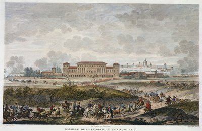 La Favourite Savaşı, 25 Nivose, 5. Yıl (Ocak 1797), Jean Duplessi-Bertaux (1747-1819) (aquatint) tarafından kazınmış by Antoine Charles Horace Vernet