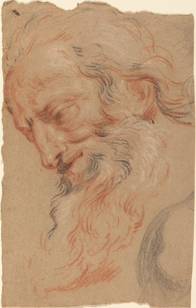 Yaşlı Bir Adamın Başı by Antoine Coypel