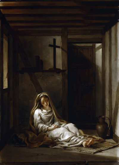 Aziz Thaïs hücresinde by Antoine Coypel