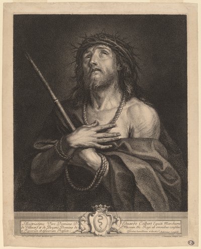 Hüzünlerin Adamı Olarak İsa by Antoine Coypel, finished in engraving by Charles Simonneau