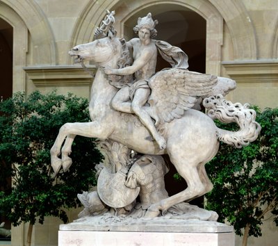 Merküre binen Pegasus, 'Marly'nin Atı' olarak bilinir, 1701-02 (mermer) by Antoine Coysevox