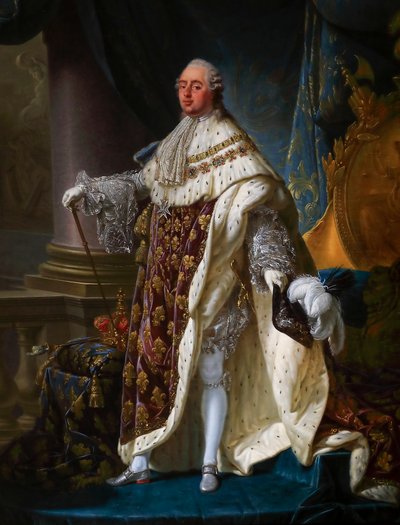 Louis XVI, taç giyme töreni kostümüyle by Antoine François Callet