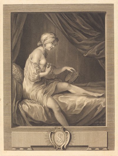 Gül goncası Karşılaştırması by Antoine Francois Dennel after Gabriel Jacques de Saint Aubin