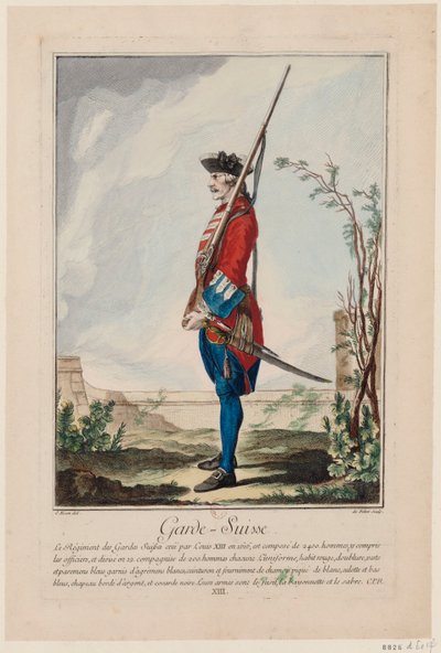 Gardes, The Swiss Guards, 1756. by Antoine Jean De Fehrt