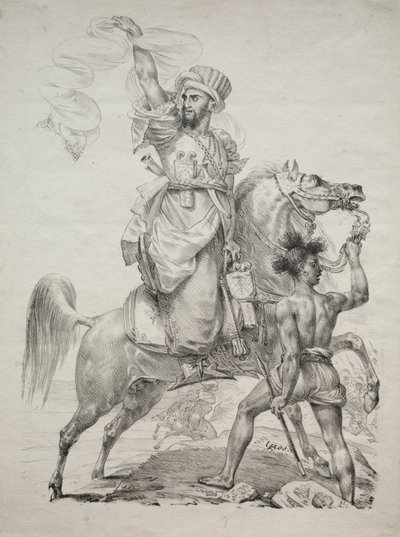 Bir Memluk Şefi, At Sırtında Yardım İçin İşaret Ediyor by Antoine Jean Gros