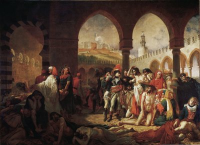 Bonaparte Yafa'nın Veba Kurbanlarını Ziyareti (tuval üzerine yağlı boya by Antoine Jean Gros