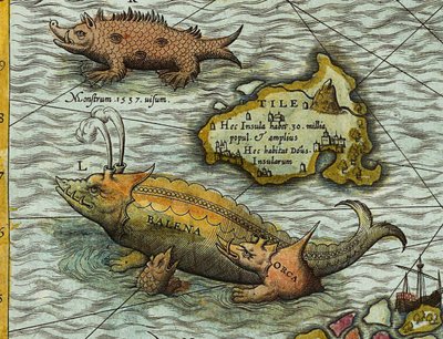 Olaus Magnus'un (1490-1557) Deniz Haritası (Carta marina) detayı by Antoine Lafrery