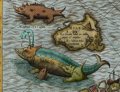 Olaus Magnus'un (1490-1557) Deniz Haritası (Carta marina) detayı by Antoine Lafrery