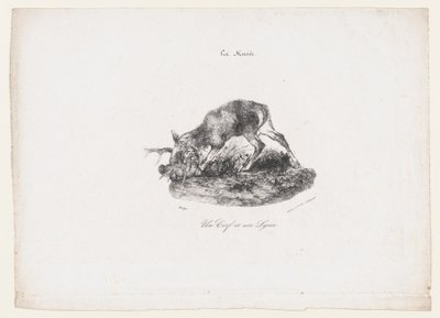 Bir Geyik ve Bir Vaşak, 1834. by Antoine Louis Barye
