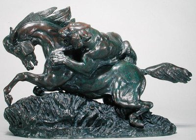 Kaplanın Şaşırdığı At (bronz) by Antoine Louis Barye