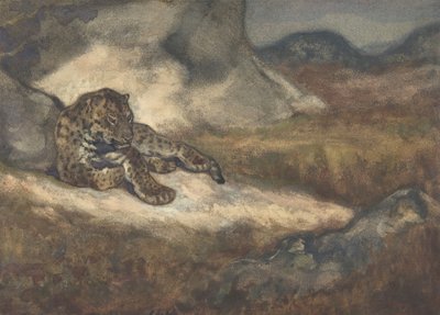 Leopar Yatarken, 1810-75. by Antoine Louis Barye