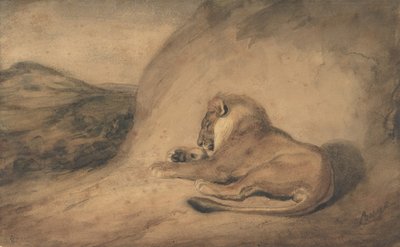 Aslan Dinlenme, 1810-75. by Antoine Louis Barye