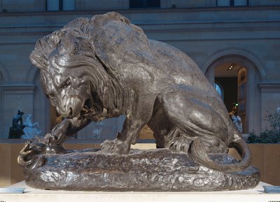 Yılanlı aslan... by Antoine Louis Barye