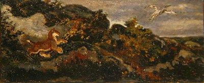 Leylek Kovalayan Panter (masonit üzerine monte edilmiş kağıt üzerine yağ) by Antoine Louis Barye