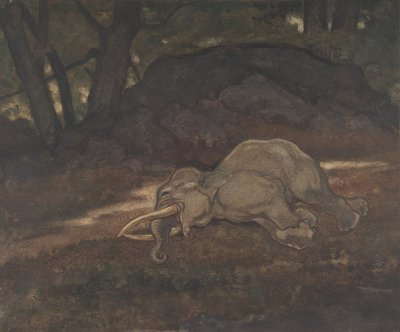 Uyuyan Fil, 1810-75. by Antoine Louis Barye