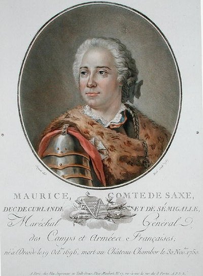 Maurice (1696-1750) Saksonya Kontu by Antoine Louis Francois (after) Sergent Marceau