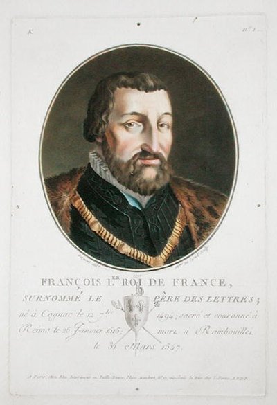 François I (1494-1547) Fransa Kralı by Antoine Louis Francois Sergent Marceau