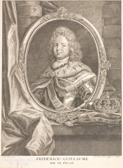 Friedrich Wilhelm I, Prusya Kralı ve Friedrich Wilhelm II Seçmen ve Brandenburg Uçbeyi olarak by Antoine Pesne