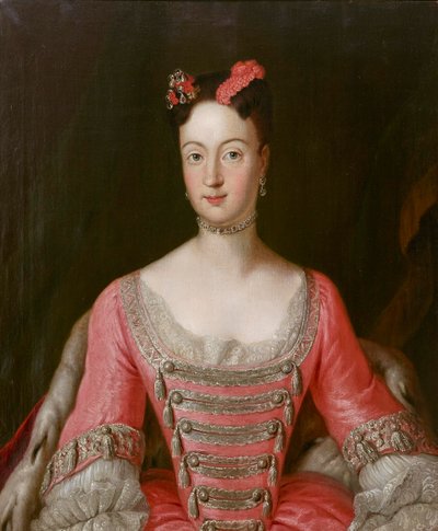 Prusya Prensesi Wilhelmine (1709-1758), Brandenburg-Bayreuth Uçbeyi - Antoine Pesne (1683-1757). Tuval üzerine yağlı boya Ebat : 79,5x65,5 cm Özel Koleksiyon by Antoine Pesne